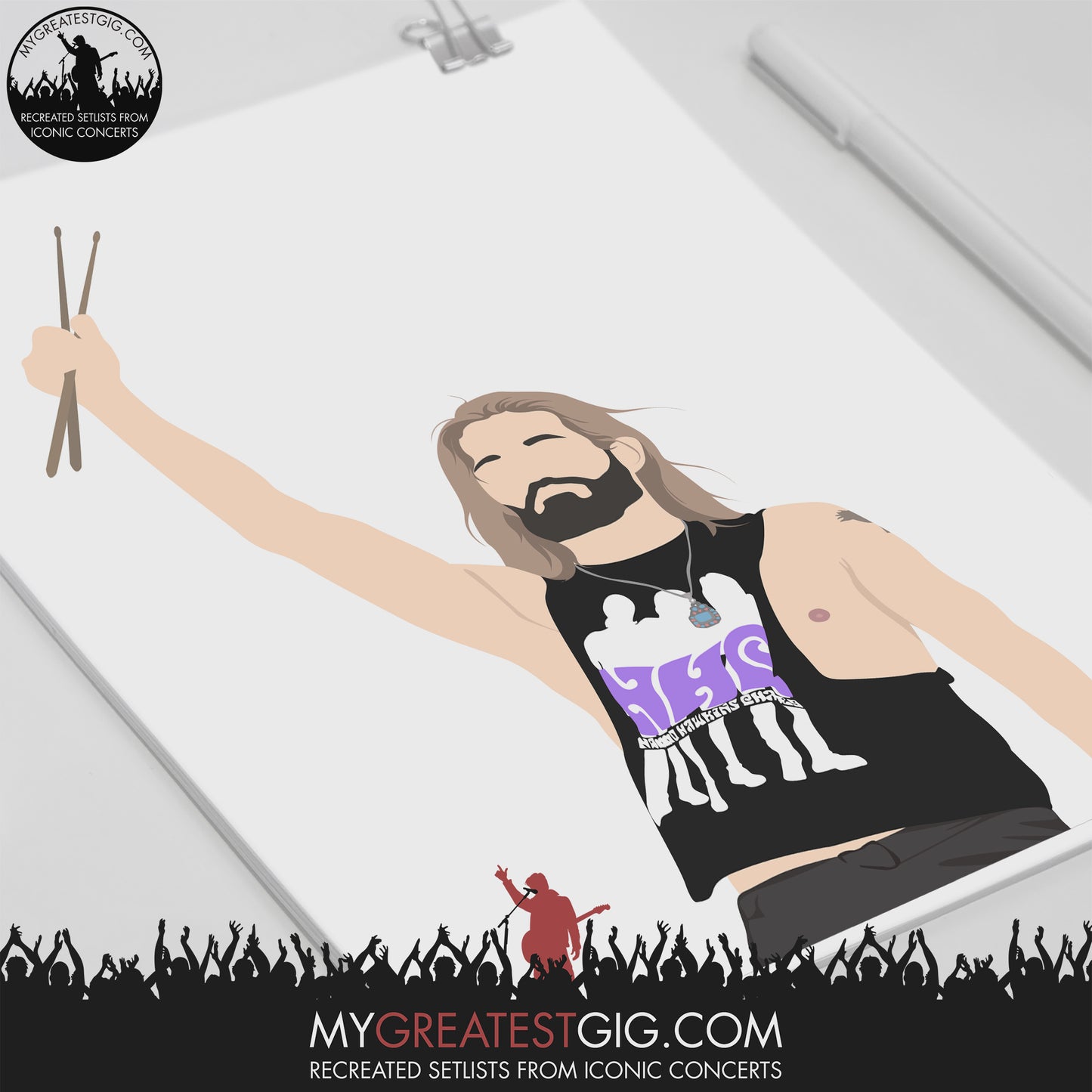 Taylor Hawkins (Foo Fighters) - Minimal Illustration Poster