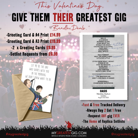 Valentines Day Bundle - Replica Setlist Cards & Prints