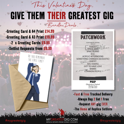 Valentines Day Bundle - Replica Setlist Cards & Prints