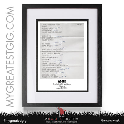 Adele - Munich - August 2024 Replica Setlist Posters