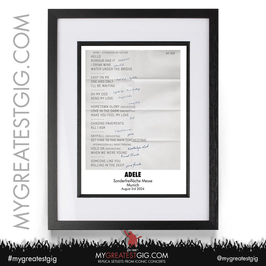 Adele - Munich - August 2024 Replica Setlist Posters