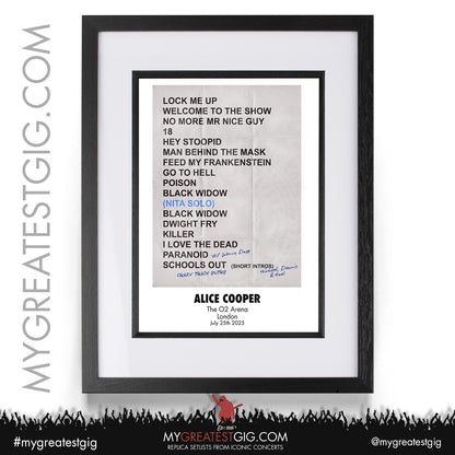 Alice Cooper - Too Close For Comfort Tour - 2025 Replica Setlist Posters