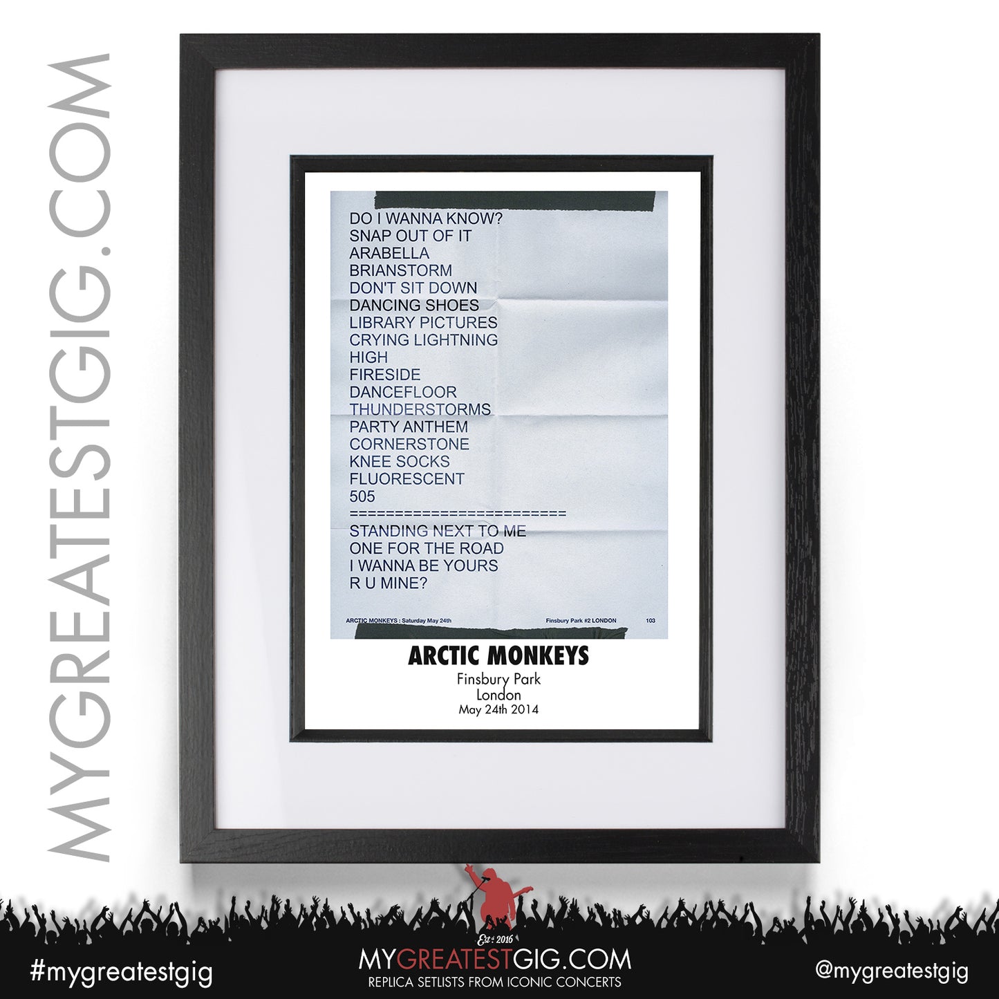 Arctic Monkeys - London - May 24th 2014 Replica Setlist Poster