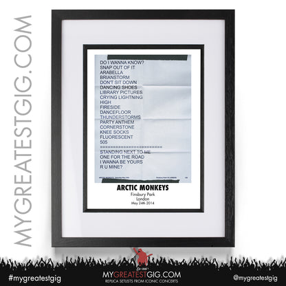 Arctic Monkeys - London - May 24th 2014 Replica Setlist Poster
