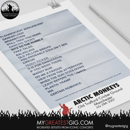 Arctic Monkeys - Manchester - July 28th 2007 Recreated Setlist Poster