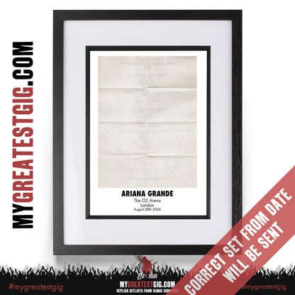 Ariana Grande - Eternal Sunshine London 2026 -  Replica Setlist Posters