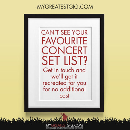 Muse - Milton Keynes - June 25th 2023 Recreated Setlist Poster