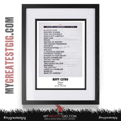 Biffy Clyro - Futique Tour 2026 - Replica Setlist Posters