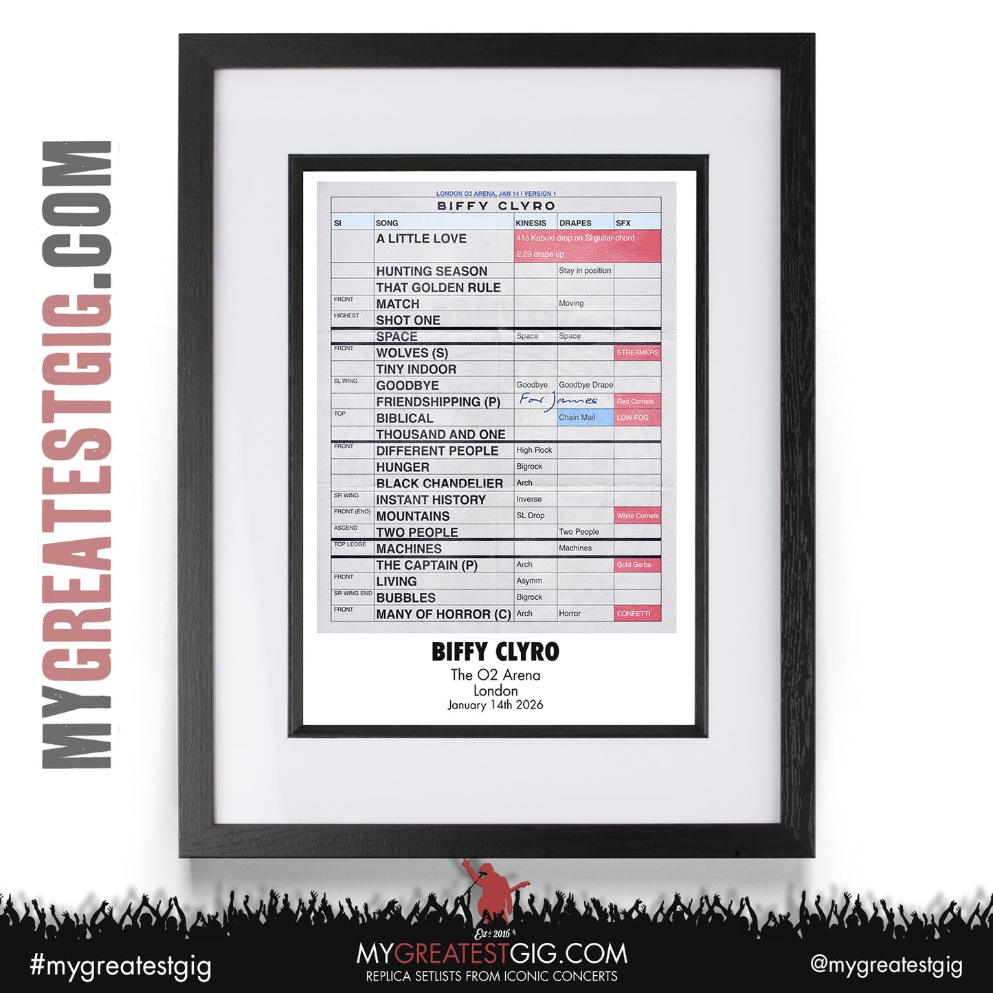 Biffy Clyro - Futique Tour 2026 - Replica Setlist Posters