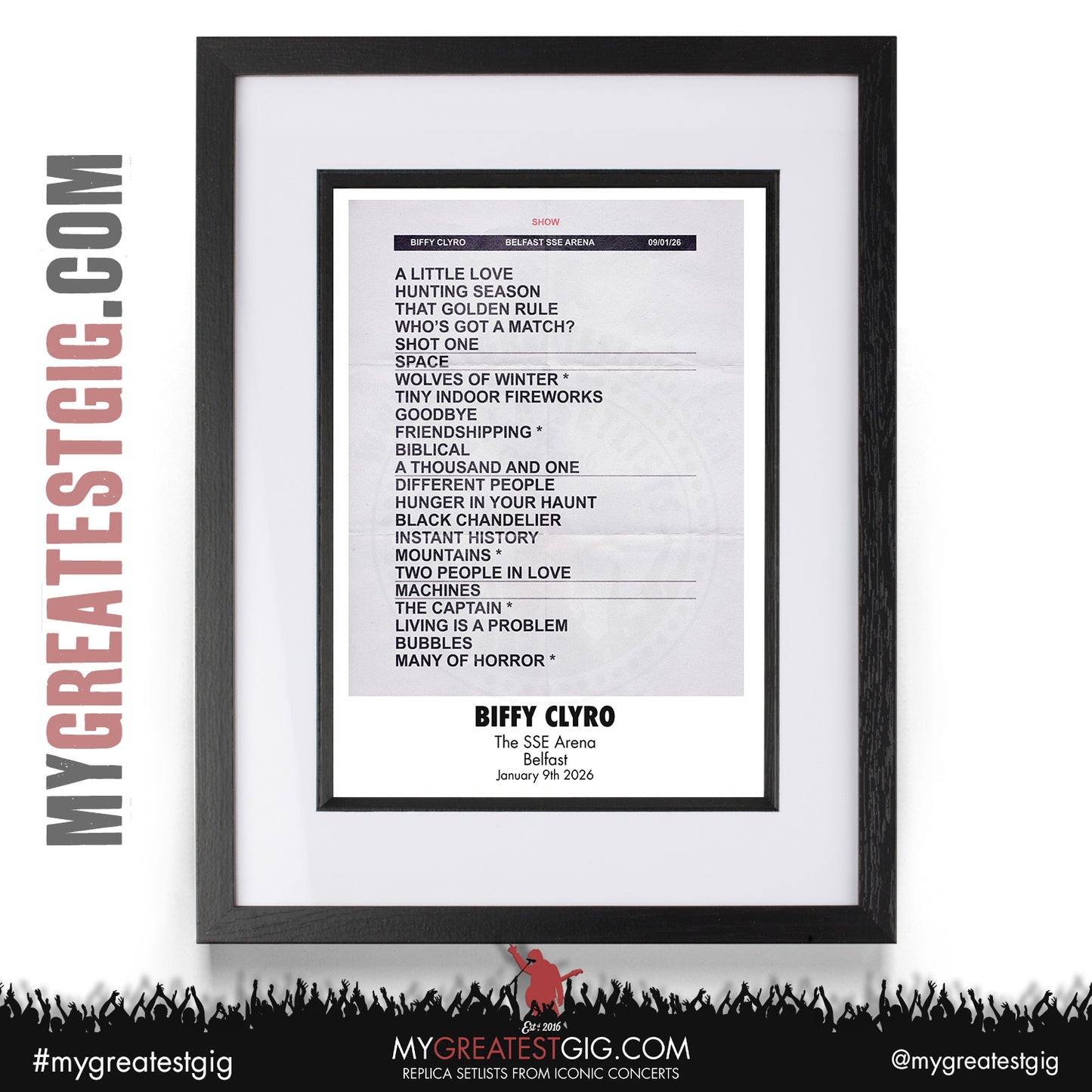 Biffy Clyro - Futique Tour 2026 - Replica Setlist Posters