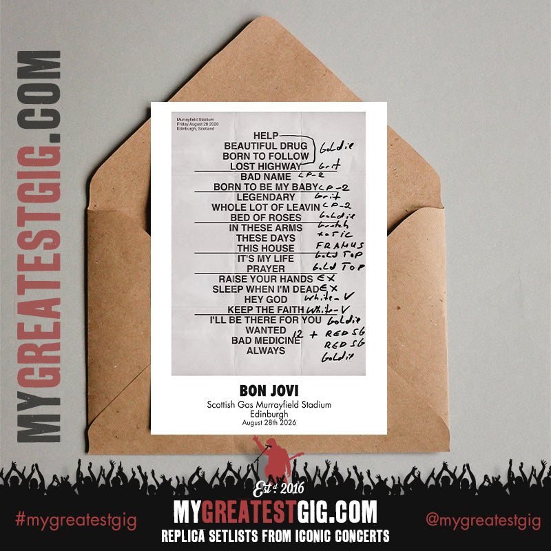 Bon Jovi - Forever Tour 2026 -  Replica Setlist Posters