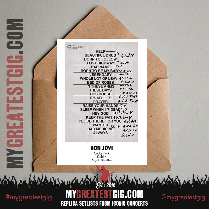 Bon Jovi - Forever Tour 2026 -  Replica Setlist Posters