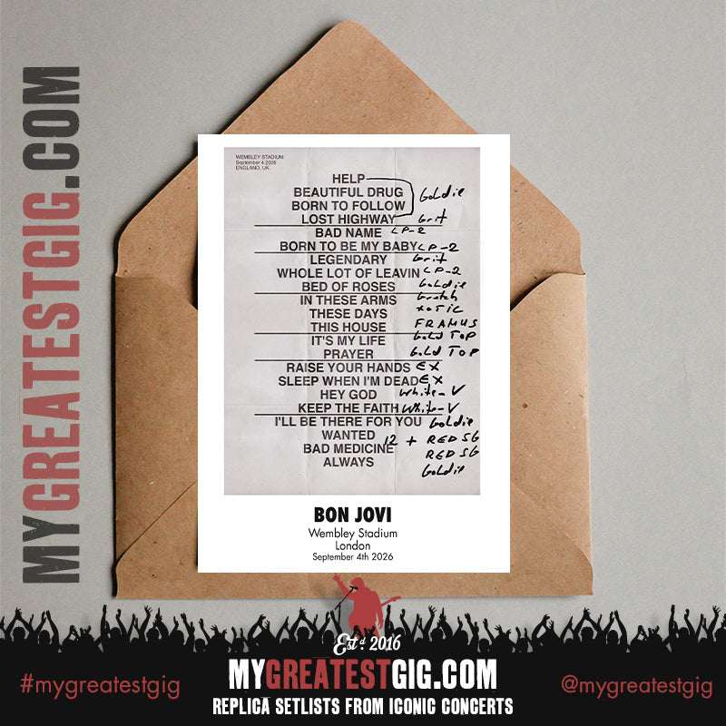 Bon Jovi - Forever Tour 2026 -  Replica Setlist Posters
