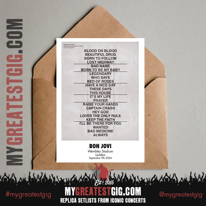 Bon Jovi - Forever Tour 2026 -  Replica Setlist Posters