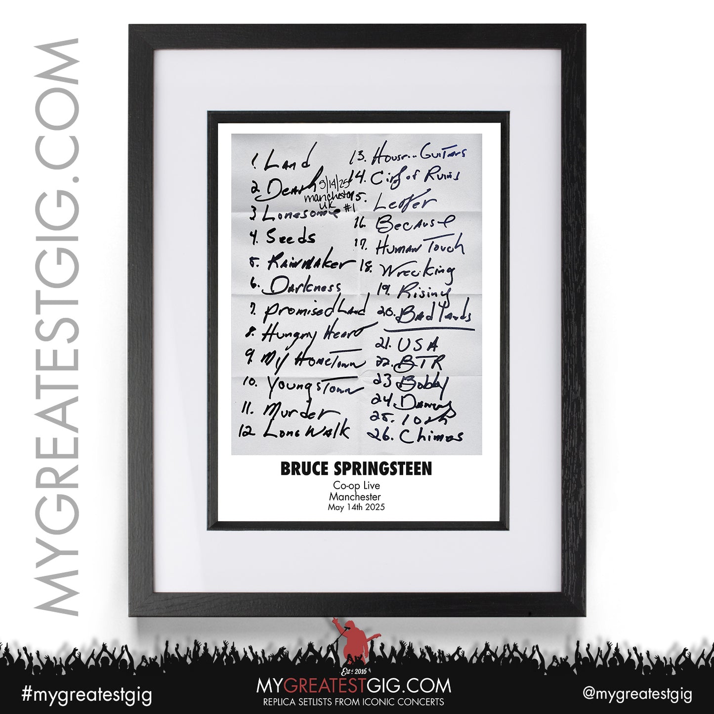 Bruce Springsteen - Liverpool & Manchester - 2025 - Replica Setlist Posters