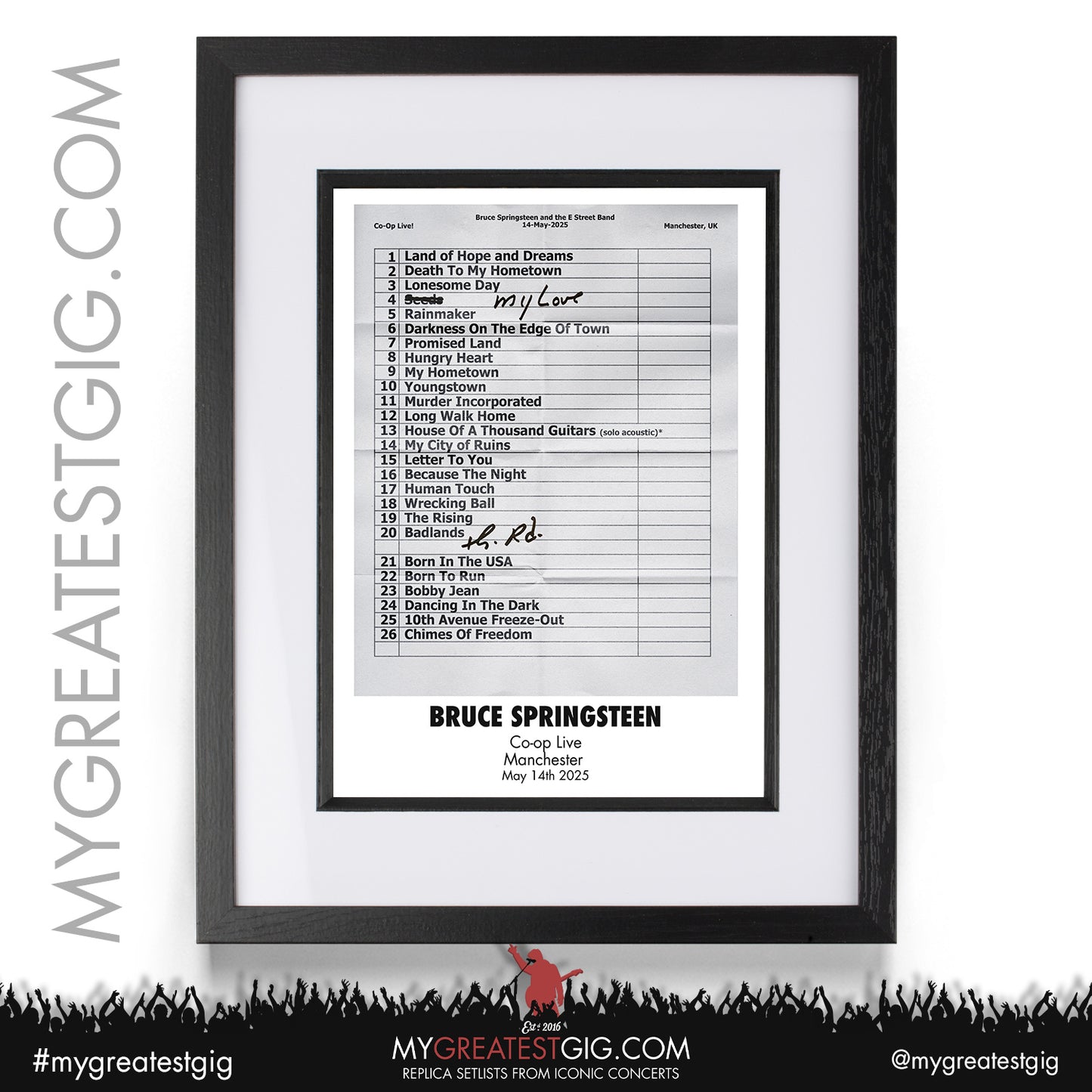 Bruce Springsteen - Liverpool & Manchester - 2025 - Replica Setlist Posters