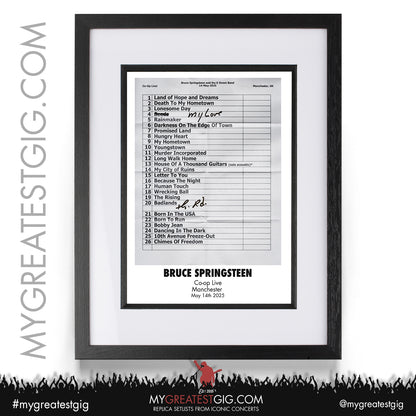 Bruce Springsteen - Liverpool & Manchester - 2025 - Replica Setlist Posters