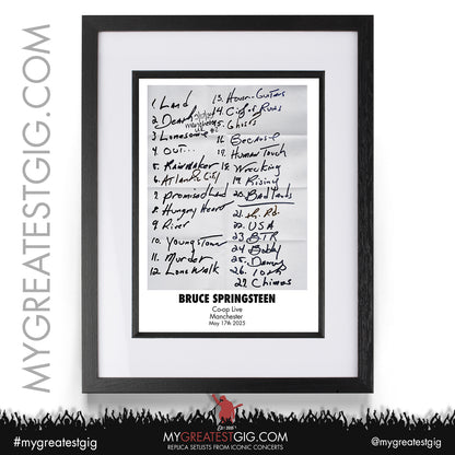 Bruce Springsteen - Liverpool & Manchester - 2025 - Replica Setlist Posters