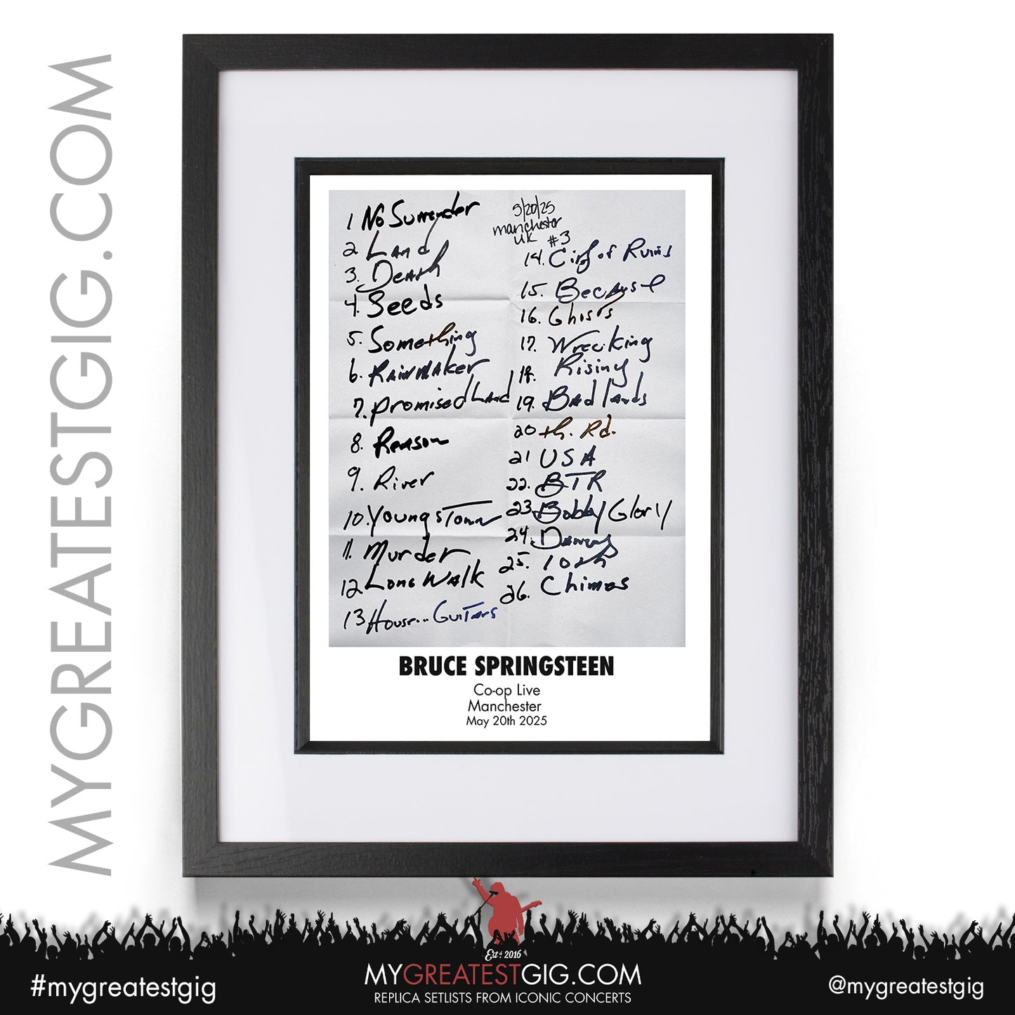 Bruce Springsteen - Liverpool & Manchester - 2025 - Replica Setlist Posters