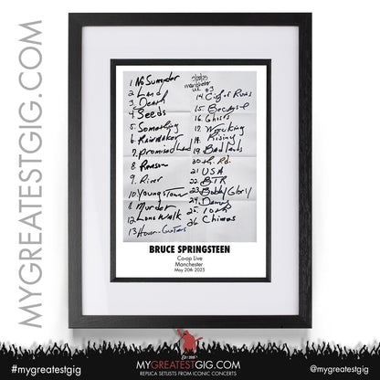 Bruce Springsteen - Liverpool & Manchester - 2025 - Replica Setlist Posters