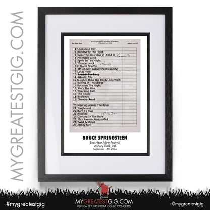Bruce Springsteen - Sea.Hear.Now Festival - September 15th 2024 Replica Setlist Poster