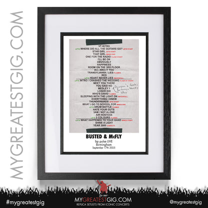 Busted & McFly - 2025 Tour - Replica Setlist Posters