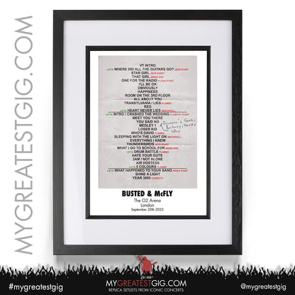 Busted & McFly - 2025 Tour - Replica Setlist Posters