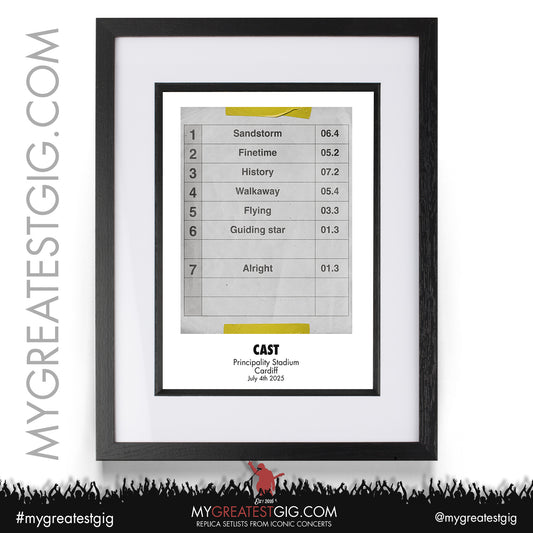 Cast - Live '25 - Oasis 2025 Tour Support Replica Setlist Posters