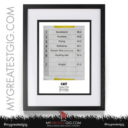 Cast - Live '25 - Oasis 2025 Tour Support Replica Setlist Posters