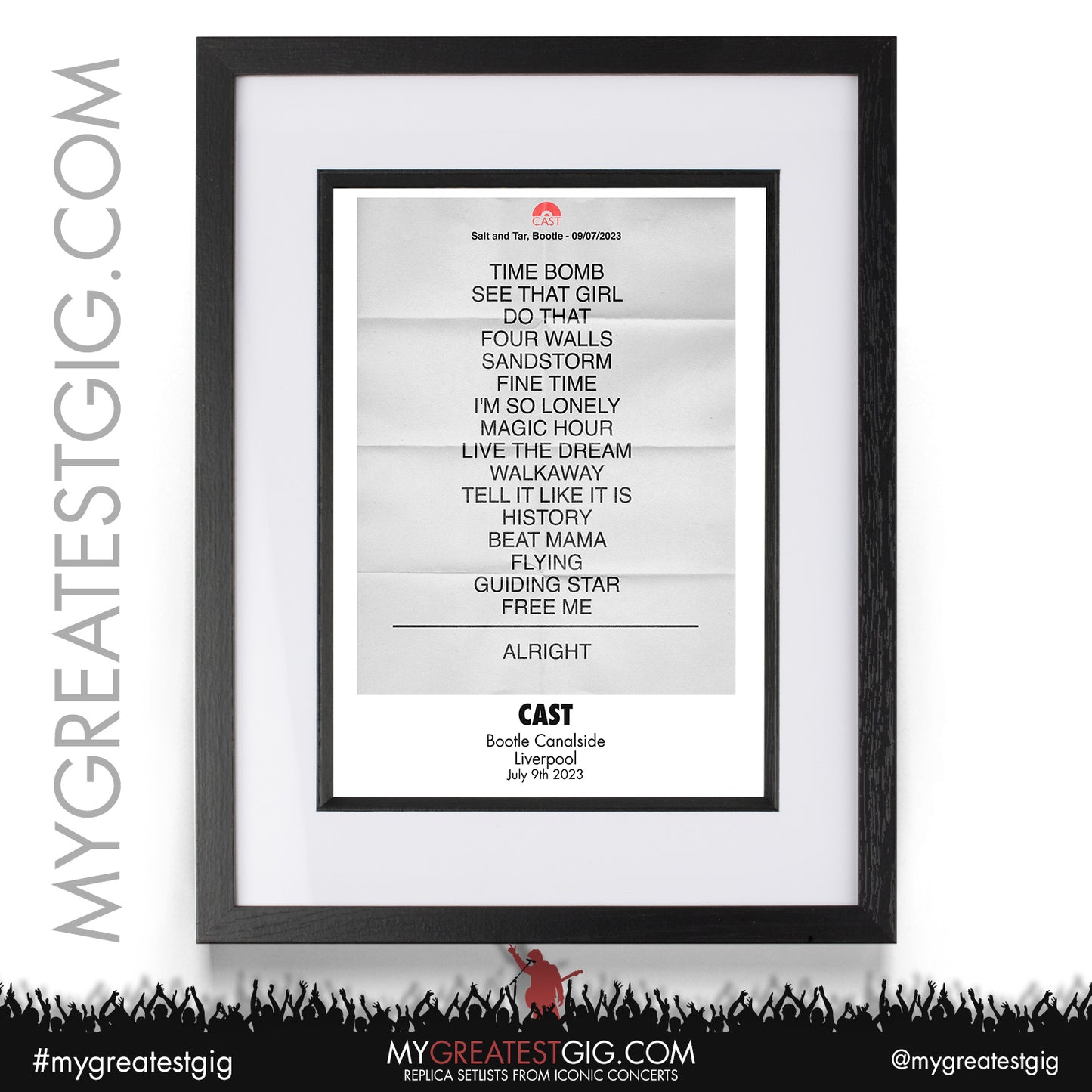 Cast - Liverpool - July 9th 2023 Replica Setlist Poster