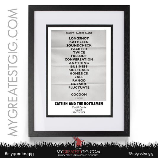 Catfish and the Bottlemen - Cardiff - July 19th / 20th 2024 Recreated Set List Poster