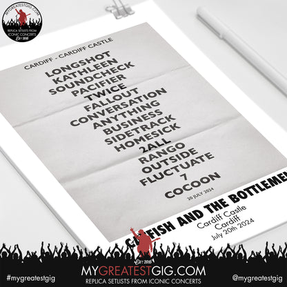 Catfish and the Bottlemen - Cardiff - July 19th / 20th 2024 Recreated Set List Poster