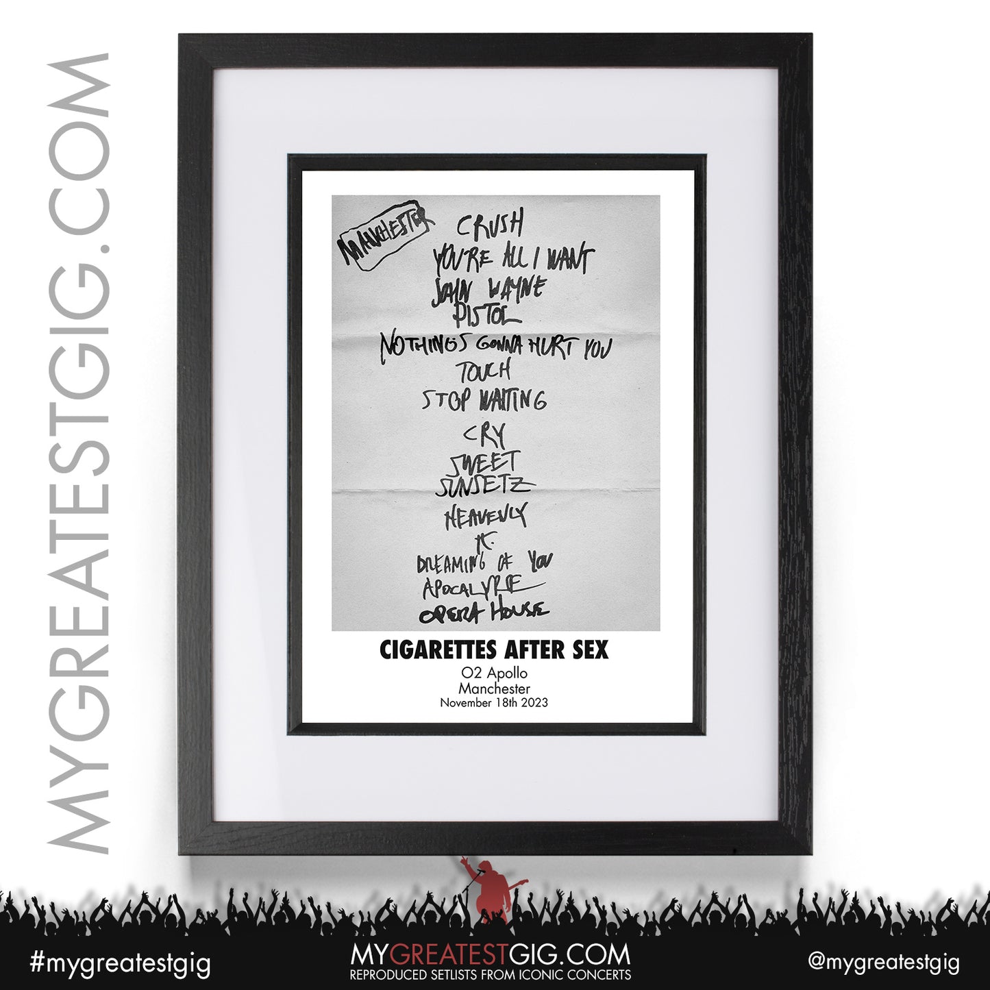 Cigarettes After Sex - Manchester - November 18th 2023 Recreated Setlist Poster
