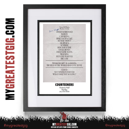 Courteeners - Pink Cactus Cafe Tour 2026 -  Replica Setlist Posters