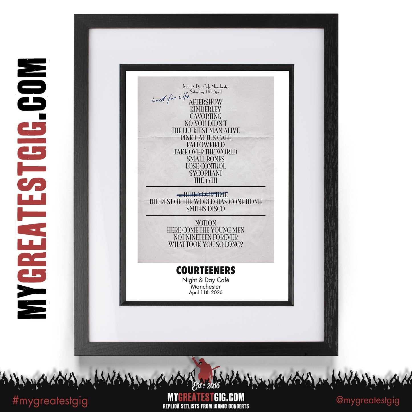 Courteeners - Pink Cactus Cafe Tour 2026 -  Replica Setlist Posters