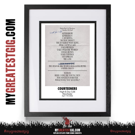 Courteeners - Pink Cactus Cafe Tour 2026 -  Replica Setlist Posters