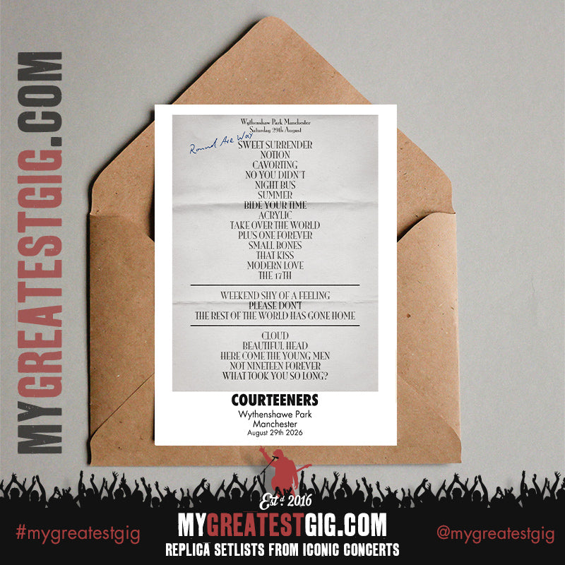 Courteeners - Pink Cactus Cafe Tour 2026 -  Replica Setlist Posters