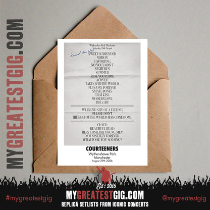 Courteeners - Pink Cactus Cafe Tour 2026 -  Replica Setlist Posters