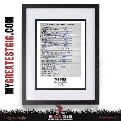 The Cure - Festival Summer 2026 - Replica Setlist Posters