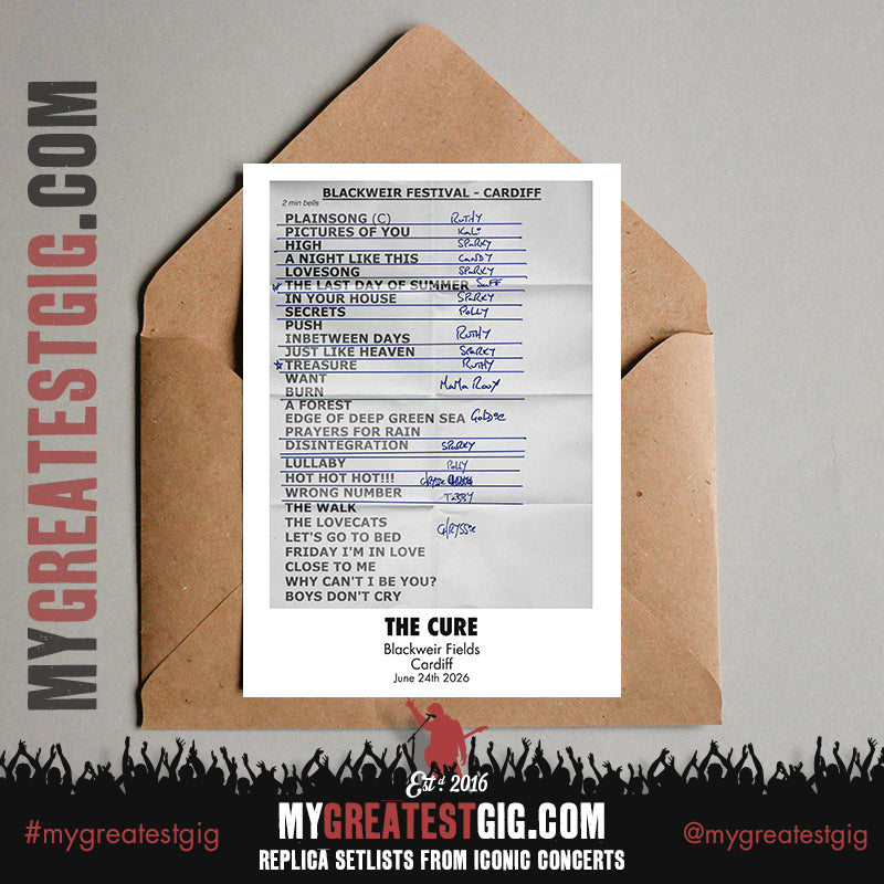 The Cure - Festival Summer 2026 - Replica Setlist Posters