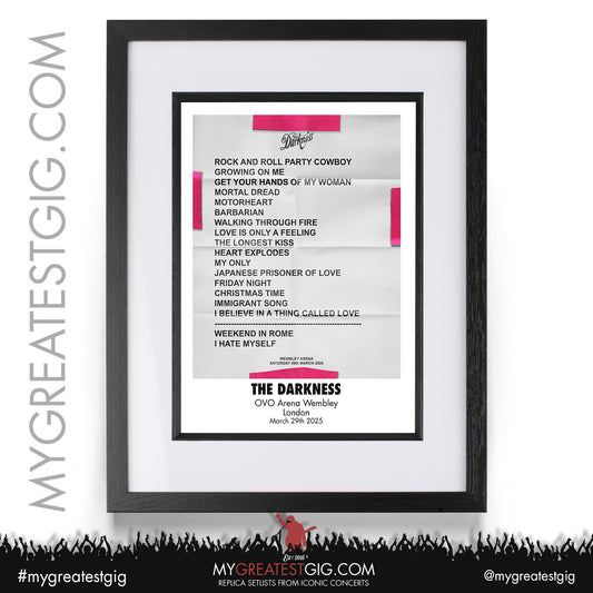 The Darkness - Dreams on Toast 2025 Tour - Replica Setlist Posters