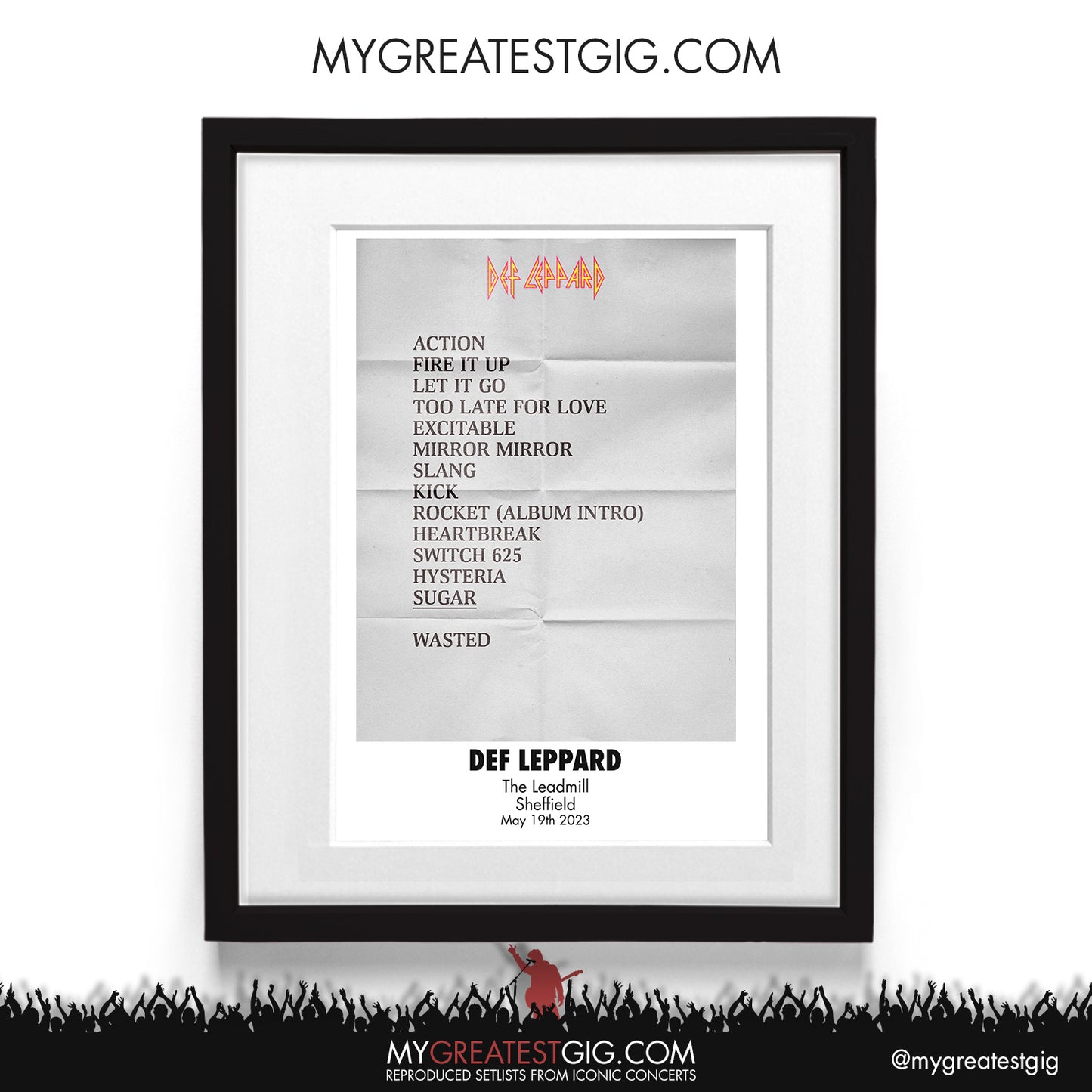 Def Leppard - Sheffield - May 19th 2023 Recreated Setlist Poster