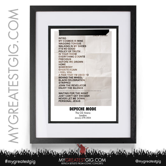 Depeche Mode - London - January 27th 2024 Replica Setlist Poster