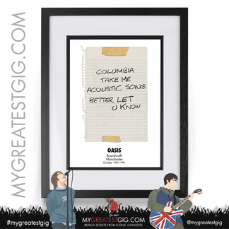 Oasis - Live '25 Tour 2025 - Replica Setlist Posters – My Greatest Gig