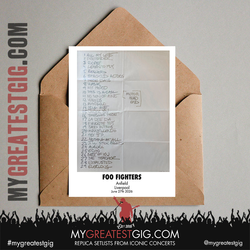 Foo Fighters - Take Cover Tour 2026 -  Replica Setlist Posters