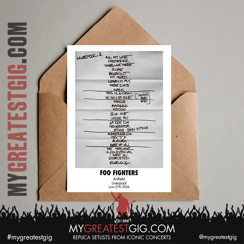 Foo Fighters - Take Cover Tour 2026 -  Replica Setlist Posters