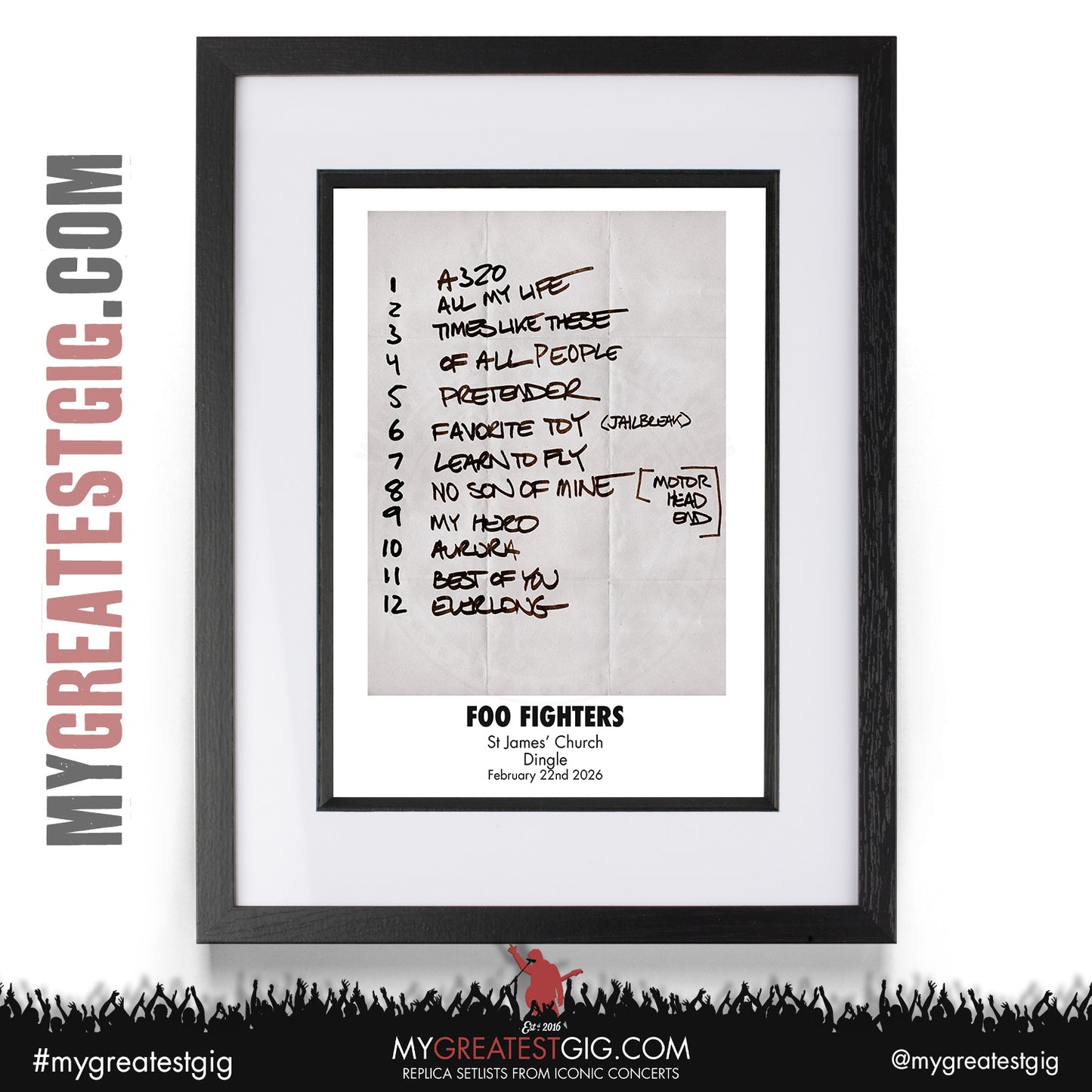 Foo Fighters - Take Cover Tour 2026 -  Replica Setlist Posters