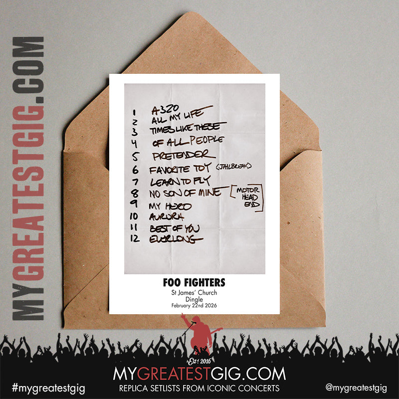Foo Fighters - Take Cover Tour 2026 -  Replica Setlist Posters