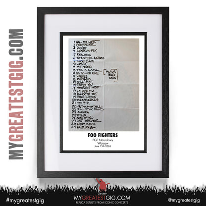 Foo Fighters - Take Cover Tour 2026 -  Replica Setlist Posters