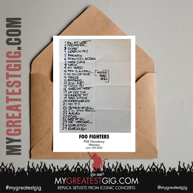 Foo Fighters - Take Cover Tour 2026 -  Replica Setlist Posters